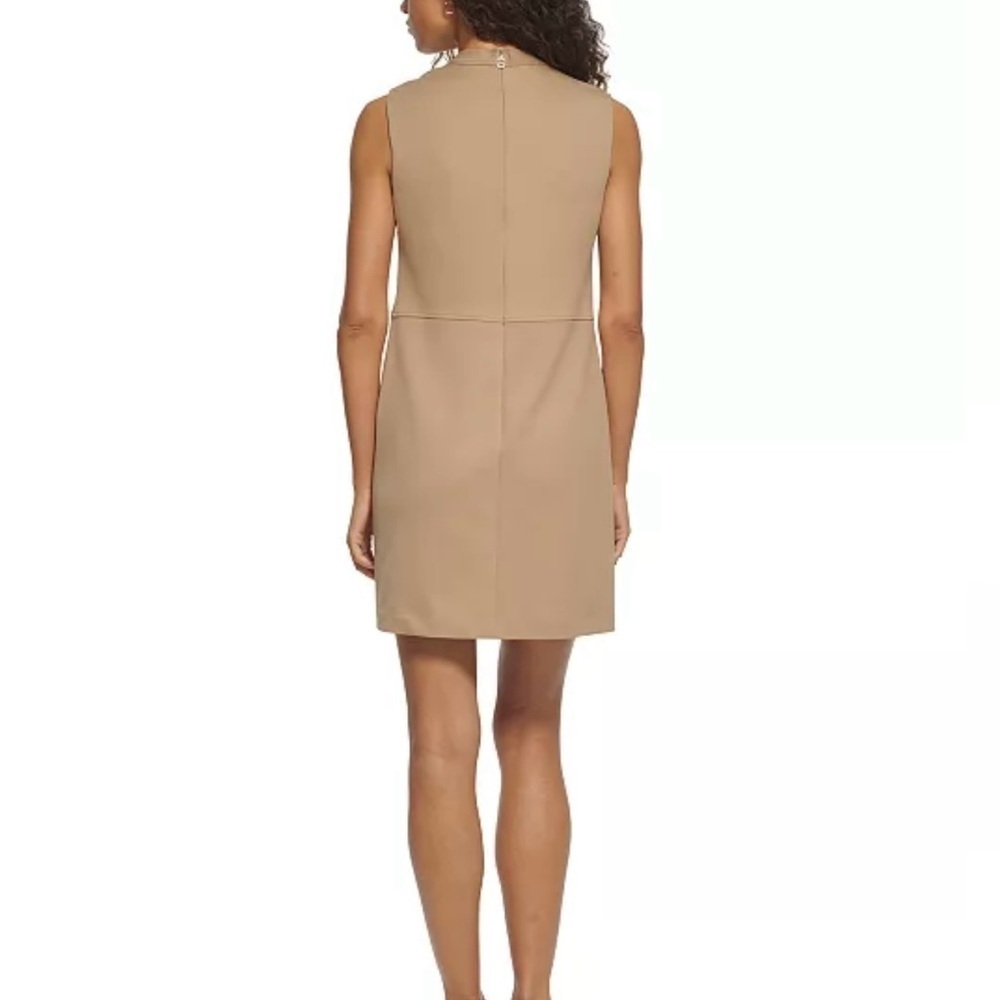 NWT Tommy Hilfiger Tan Twill shift dress Sleeveless Size 4 - Picture 7 of 8